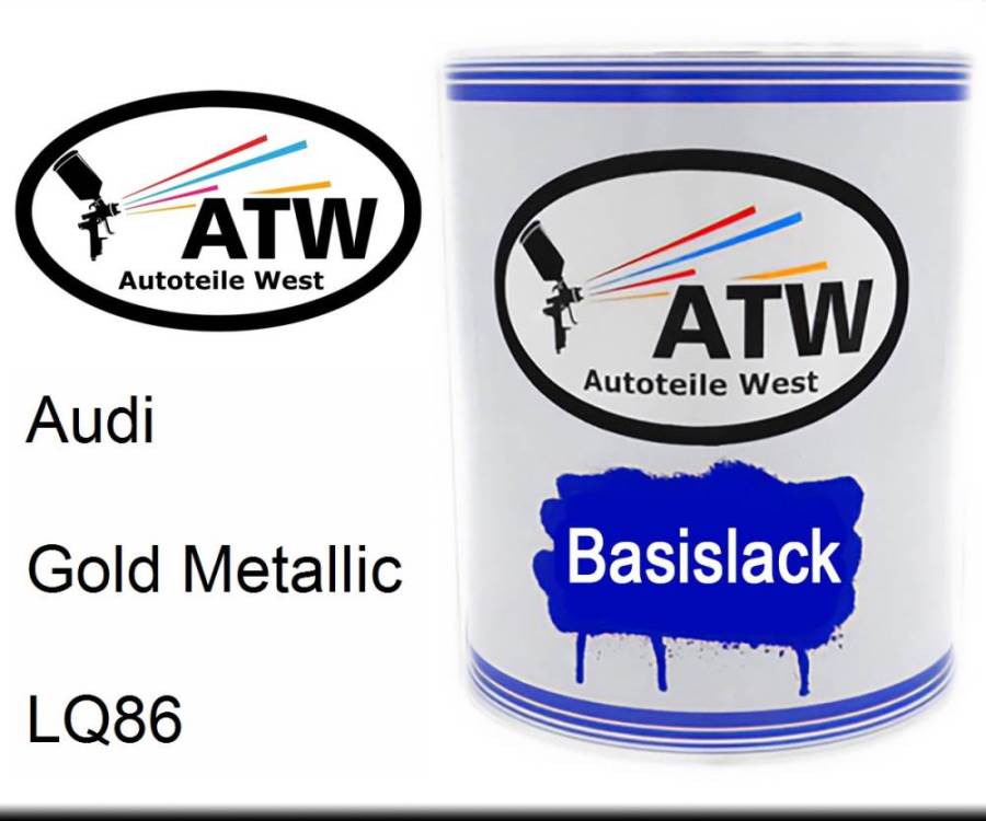 Audi, Gold Metallic, LQ86: 1L Lackdose, von ATW Autoteile West.